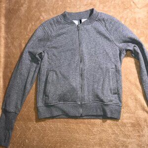 Mondetta Women Medium Gray Fleece Full Zip Athletic‎ Pocket Thump Hole Jacket